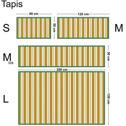 Tapis antidérapant - Corfou - vinyle - int./ext. - Orange - 120x200cm