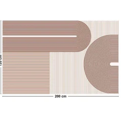 Tapis antidérapant - Géométrique - vinyle - int./ext. - Rouge - 120x200cm