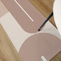 Tapis antidérapant - Géométrique - vinyle - int./ext. - Rouge - 50x120cm