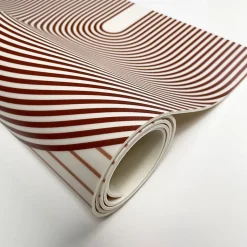 Tapis antidérapant - Géométrique - vinyle - int./ext. - Rouge - 50x120cm