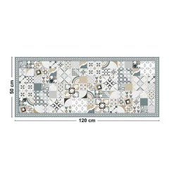 Tapis antidérapant - JC Dulce - vinyle - int./ext. - Bleu - 50x120cm