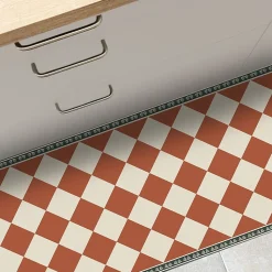 Tapis antidérapant - Rétro - vinyle - int./ext. - Rouge - 50x200cm