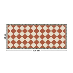 Tapis antidérapant - Rétro - vinyle - int./ext. - Rouge - 50x120cm