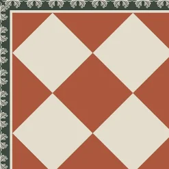 Tapis antidérapant - Rétro - vinyle - int./ext. - Rouge - 120x200cm