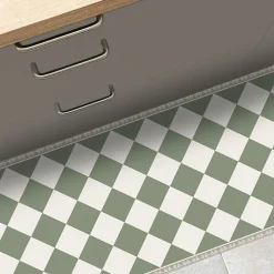 Tapis antidérapant - Rétro - vinyle - int./ext. - Vert - 50x200cm