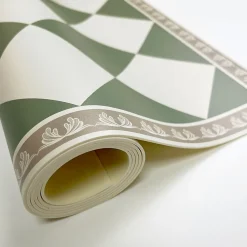 Tapis antidérapant - Rétro - vinyle - int./ext. - Vert - 50x200cm