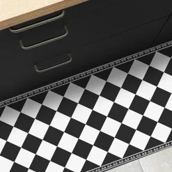 Tapis antidérapant - Rétro - vinyle - int./ext. - Noir - 50x200cm