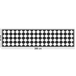 Tapis antidérapant - Rétro - vinyle - int./ext. - Noir - 50x200cm