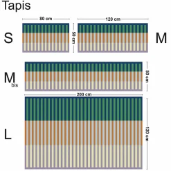 Tapis antidérapant - Rythmo - vinyle - int./ext. - Bleu - 120x200cm