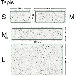 Tapis antidérapant - Terrazzo - vinyle - int./ext. - Multicolore - 50x200cm