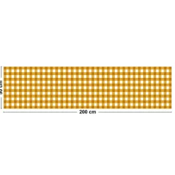 Tapis antidérapant - Vichy - vinyle - int./ext. - Orange - 50x200cm