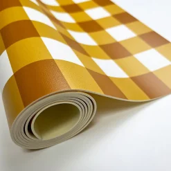 Tapis antidérapant - Vichy - vinyle - int./ext. - Orange - 50x200cm