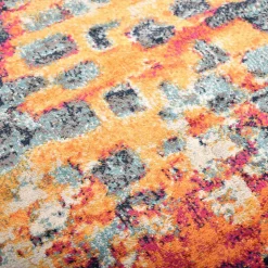 Tapis art abstrait - PF DESI Couleurs vives, bleu, orange, rose