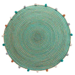 Tapis Baloo - tapis rond à pompons - Douceur d'Intérieur - Tapis