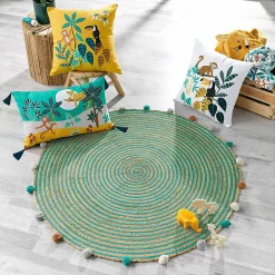 Tapis Baloo - tapis rond à pompons - Douceur d'Intérieur - Tapis