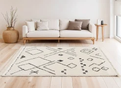 Tapis berbère à franges beige L.230 x l.160cm Balta
