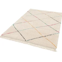 Tapis berbère losange coloré sur fond beige L.170 x l.120cm Balta