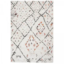 Tapis berbère motifs tribaux LYN8 MORA, Crème, noir, orange