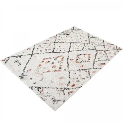 Tapis berbère motifs tribaux LYN8 MORA, Crème, noir, orange