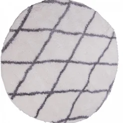 Tapis berbère tissé motif ethnic LYN4 BENYLE A, crème, gris foncé