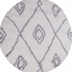 Tapis berbère tissé motif ethnic LYN4 DOUX 2, crème, gris foncé