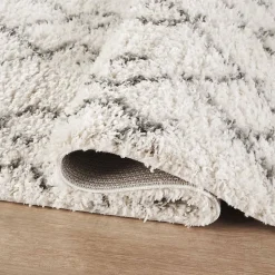 Tapis berbère tissé motif ethnic LYN4 BENYLE B, crème, gris foncé
