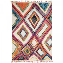 Tapis berbère tissé motif ethnic LYN5 OURIKA D, violet