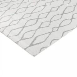Tapis berbère tissé motif ethnic BALANIO, écru, gris