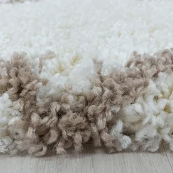 Tapis berbère tissé motif losange SHAGGY A, Crème