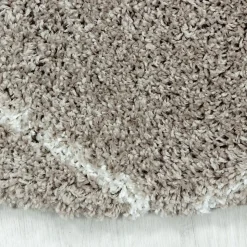 Tapis berbère tissé motif losange SHAGGY A, Beige