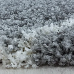 Tapis berbère tissé motif losange SHAGGY A, Gris