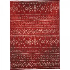 Tapis berbère tissé motifs tribaux LYN1 BERBI, rouge
