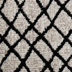 Tapis berbère tissé motifs tribaux LYN8 MABAL, Beige, noir
