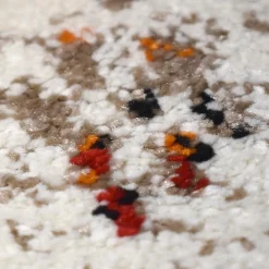 Tapis berbère tissé motifs tribaux LYN8 MORA, Crème, orange, noir