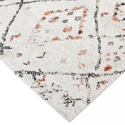 Tapis berbère tissé motifs tribaux LYN8 MORA, Crème, noir, orange