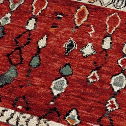 Tapis berbère tissé motifs tribaux LYN8 MOROCO, rouge