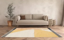 Tapis bi-fabric jaune GoodHome L.230 x l.160 cm