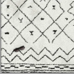 Tapis blanc à poils longs en polypropylène 200 x 290 cm Oviala