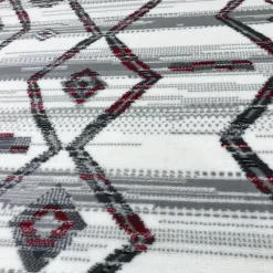 Tapis chambre tissé motif berbère LYN1 LABER, gris, noir, blanc