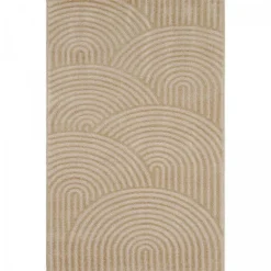 Tapis chambre tissé motif géométrique CEROTEA, beige