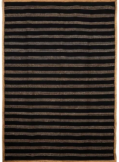 Tapis Chindi en jute rayés noir et beige L.230 x l.160cm Deco&co