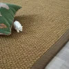 Tapis Coco - Delhi panama - Ganse coton marron - 80 x 150 cm