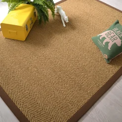 Tapis Coco - Paravan chevron - Ganse coton marron - 80 x 150 cm