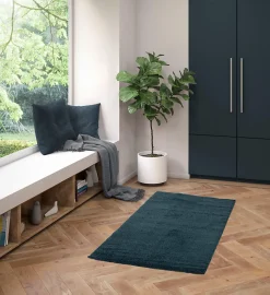 Tapis Coltrane bleu GoodHome L.90 x l.60 cm