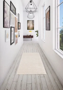 Tapis Coltrane GoodHome blanc cassé L.90 x l.60 cm