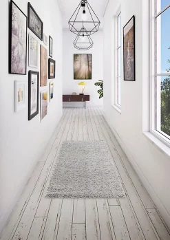 Tapis Coltrane gris GoodHome L.90 x l.60 cm