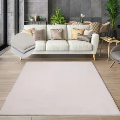 Tapis Cosy lavable, Beige, 140 x 200 cm