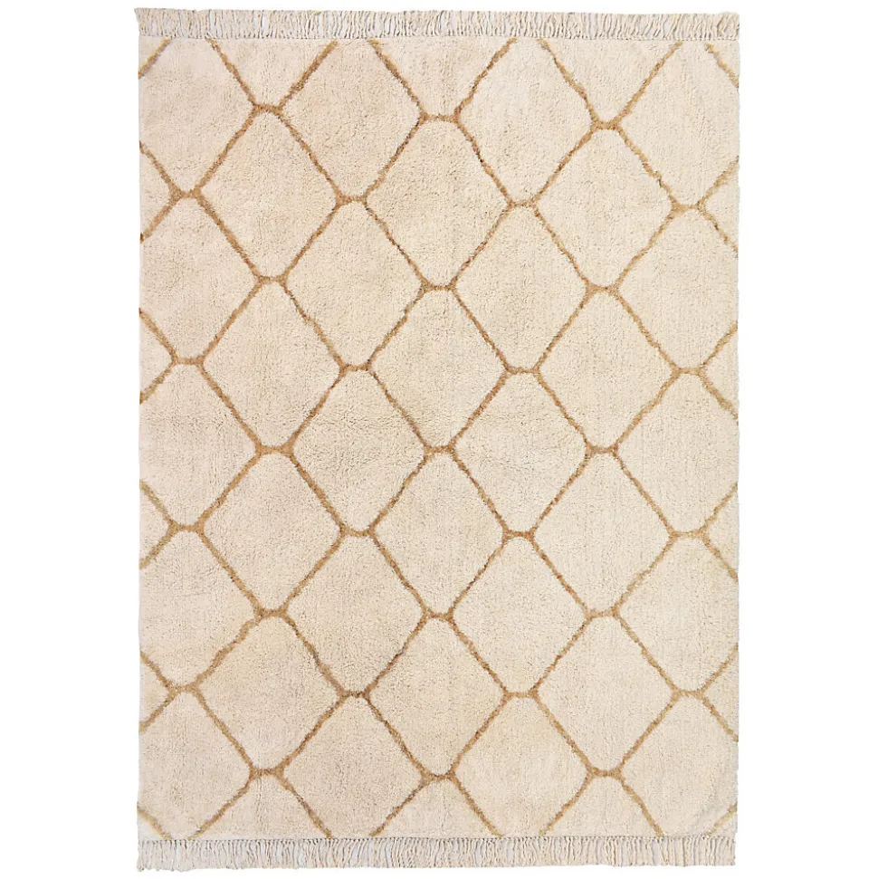 Tapis coton berbère Deko & co 120 x170 cm beige