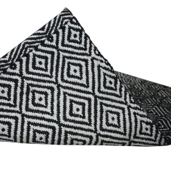 Tapis coton Diamond GoodHome 80 x 150 cm noir et blanc