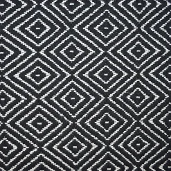 Tapis coton Diamond GoodHome 60 x 90 cm noir et blanc